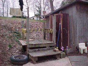 Another daughter, bored over spring break, revives a childhood fort.